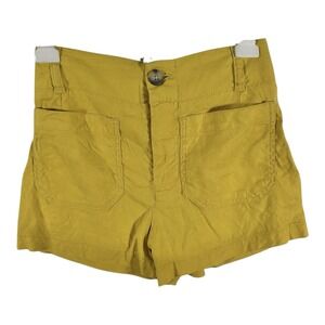 Maeve Anthropologie Shorts Womens 24 The Colette Pockets Linen Blend Turmeric